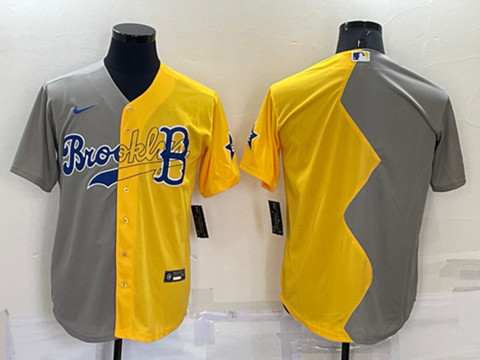 Men's Boston Red Sox Blank Grey/Yellow Split Cool Base Stitched Jersey